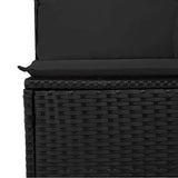 Set Divano da Giardino con cuscino con cuscino 11 pcs Nero