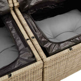Set Divano da Giardino con cuscino 9 pcs Beige Poly Rattan