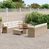 Set Divano da Giardino 12 pcs Beige e Crema polyrattan