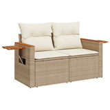 Set Divano da Giardino 12 pcs Beige e Crema polyrattan