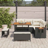 Set Divano da Giardino 9 pcs Nero e Crema polyrattan