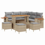 Set Divano da Giardino 10 pcs Beige e Grigio Chiaro polyrattan