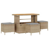 Set Divano da Giardino 10 pcs Beige e Grigio Chiaro polyrattan