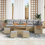 Set Divano da Giardino 12 pcs Beige e Grigio Chiaro polyrattan