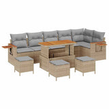 Set Divano da Giardino 12 pcs Beige e Grigio Chiaro polyrattan