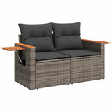 Set Divano da Giardino con cuscino 13 pcs Grigio polyrattan