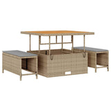 Set Divano da Giardino 11 pcs Beige e Grigio Chiaro polyrattan