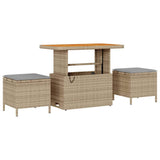 Set Divano da Giardino 11 pcs Beige e Grigio Chiaro polyrattan