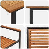 Set da Pranzo per Giardino 5 pcs Nero Legno di Acacia Massello