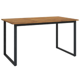 Set da Pranzo per Giardino 5 pcs Nero Legno di Acacia Massello