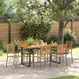 Set da Pranzo per Giardino 7 pcs Grigio