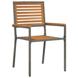 Set da Pranzo per Giardino 7 pcs Grigio