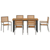 Set da Pranzo per Giardino 7 pcs Grigio
