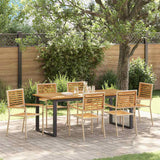 Set da Pranzo per Giardino 7 pcs Beige Legno di Acacia Massello