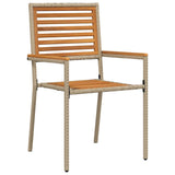 Set da Pranzo per Giardino 7 pcs Beige Legno di Acacia Massello