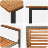 Set da Pranzo per Giardino 9 pcs Grigio