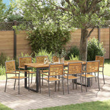 Set da Pranzo per Giardino 9 pcs Grigio
