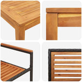 Set da Pranzo per Giardino 3 pcs Nero Legno di Acacia Massello