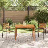Set da Pranzo per Giardino 3 pcs Nero Legno di Acacia Massello