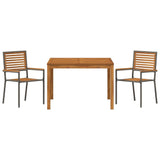 Set da Pranzo per Giardino 3 pcs Grigio