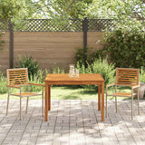 Set da Pranzo per Giardino 3 pcs Beige Legno di Acacia Massello