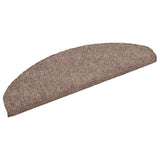 Tappetini per scale autoadesivi 20 pz 65x21x4 cm Marrone Chiaro semicircolari grandi