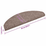 Tappetini per scale autoadesivi 20 pz 65x21x4 cm Marrone Chiaro semicircolari grandi