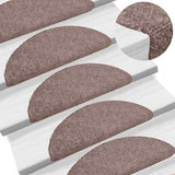 Tappetini per scale autoadesivi 20 pz 65x21x4 cm Marrone Chiaro semicircolari grandi