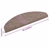 Tappetini per scale autoadesivi 30 pz 65x21x4 cm Marrone Chiaro semicircolari grandi