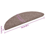 Tappetini per scale autoadesivi 30 pz 56x17x3 cm Marrone Chiaro semicircolari