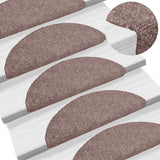 Tappetini per scale autoadesivi 30 pz 56x17x3 cm Marrone Chiaro semicircolari