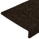 Tappetini per scale autoadesivi 30 pz 65x21x4 cm marrone scuro bordo rettangolare