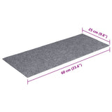 Tappetini per scale autoadesivi 30 pz 60x25 cm Grigio chiaro Rettangolari