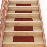Tappetini per scale autoadesivi 30 pz 60x25 cm Bordeaux Rosso Rettangolari