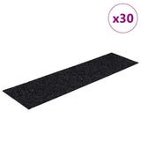 Tappetini per scale autoadesivi 30 pz 76x20 cm neri rettangolari
