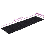 Tappetini per scale autoadesivi 30 pz 76x20 cm neri rettangolari