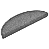 Tappetini per scale 30 pz 56x17x3 cm Grigio scuro Semicircolari