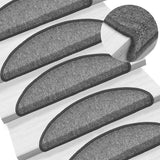 Tappetini per scale 30 pz 56x17x3 cm Grigio scuro Semicircolari