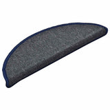 Tappetini per scale 30 pz 56x17x3 cm Grigio scuro e blu semicircolari