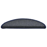 Tappetini per scale 30 pz 56x17x3 cm Grigio scuro e blu semicircolari