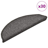 Tappetini per scale 30 pz 56x17x3 cm Grigio scuro Semicircolari