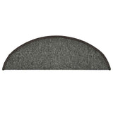 Tappetini per scale 30 pz 56x17x3 cm Grigio scuro Semicircolari