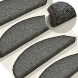 Tappetini per scale 30 pz 56x17x3 cm Grigio scuro Semicircolari