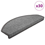 Tappetini per scale 30 pz 65x24x4 cm Grigio scuro Semicircolari Grandi