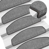 Tappetini per scale 30 pz 65x24x4 cm Grigio scuro Semicircolari Grandi