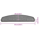 Tappetini per scale 30 pz 65x24x4 cm Grigio scuro Semicircolari Grandi
