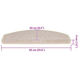 Tappetini per scale 30 pz 65x24x4 cm tortora semicircolari grandi