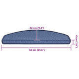 Tappetini per scale 30 pz 65x24x4 cm Blu Semicircolari Grandi