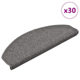 Tappetini per scale 30 pz 65x24x4 cm Grigio scuro Semicircolari Grandi