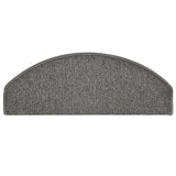 Tappetini per scale 30 pz 65x24x4 cm Grigio scuro Semicircolari Grandi